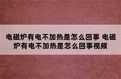 电磁炉有电不加热是怎么回事 电磁炉有电不加热是怎么回事视频